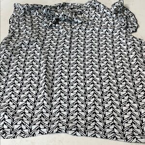 Have Black and White Ruffled Cap Sleeve Blouse